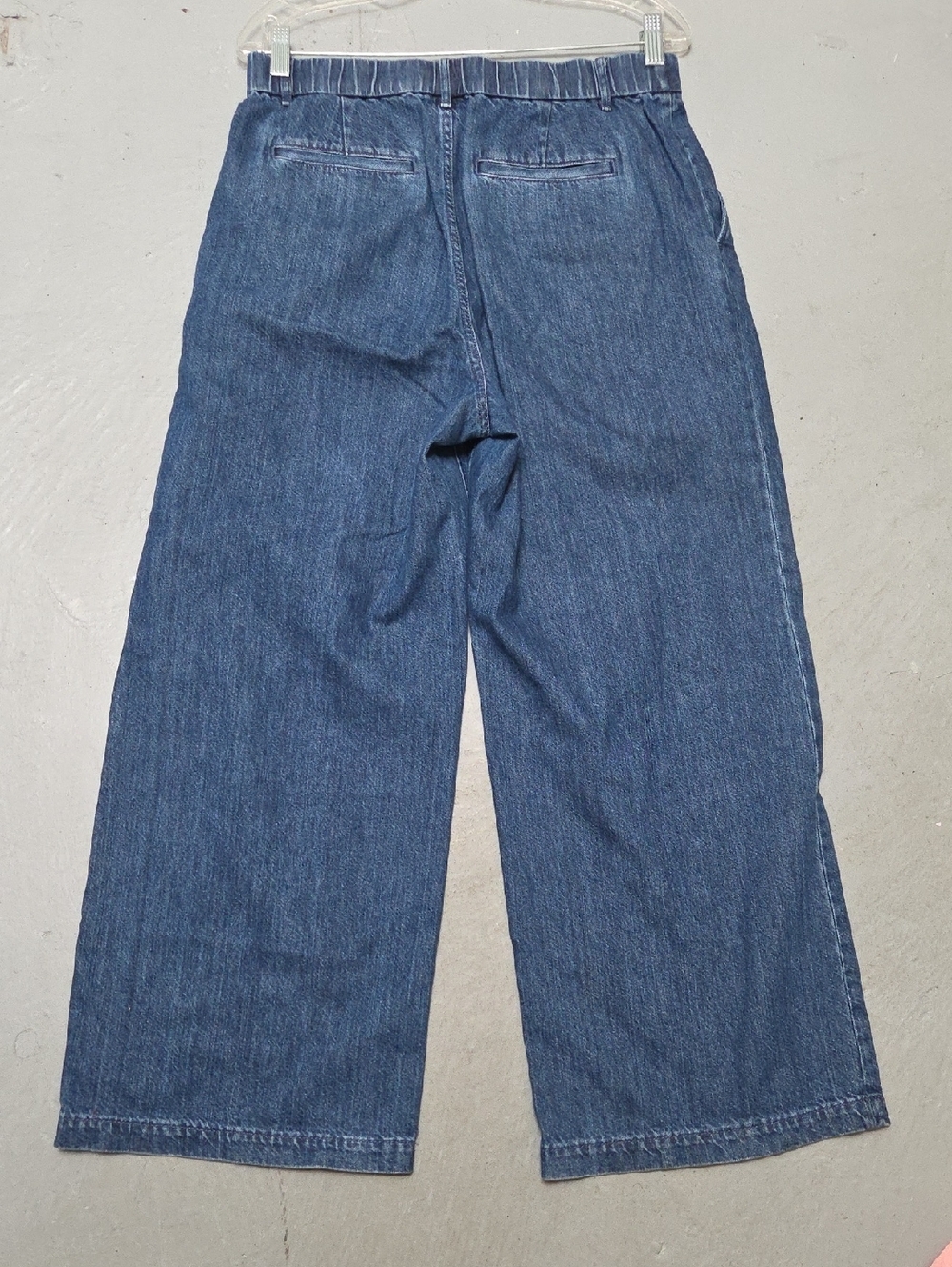 Gap 365 High Rise Wide Leg Denim Blue Jeans Sz 8 100% Cotton Zipper - Picture 10 of 11